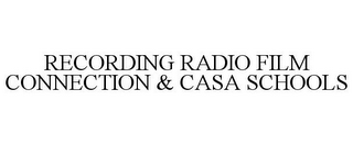 RECORDING RADIO FILM CONNECTION & CASA SCHOOLS