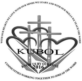 KUBOL KNOW US BY OUR LOVE 2016 WITH OURHEARTS WE LOVE WITH OUR MINDS WE LEARN AND WITH OUR SKILLS WE TEACH THE WORD COMMUNITIES WORKING TOGETHER TO SPREAD THE WORD