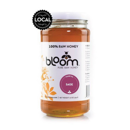 BLOOM PURE RAW HONEY 100% RAW HONEY LOCAL VARIETAL SAGE BLOOMHONEY.COM NET WEIGHT 16 OZ 454 G