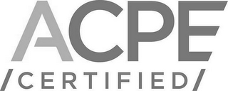 ACPE /CERTIFIED/