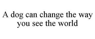 A DOG CAN CHANGE THE WAY YOU SEE THE WORLD