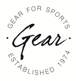 · GEAR · GEAR FOR SPORTS ESTABLISHED 1974