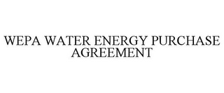 WEPA WATER ENERGY PURCHASE AGREEMENT