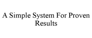 A SIMPLE SYSTEM FOR PROVEN RESULTS