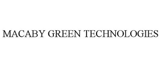 MACABY GREEN TECHNOLOGIES