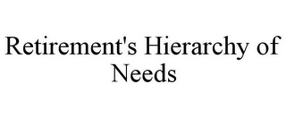RETIREMENT'S HIERARCHY OF NEEDS