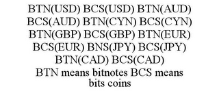 BTN(USD) BCS(USD) BTN(AUD) BCS(AUD) BTN(CYN) BCS(CYN) BTN(GBP) BCS(GBP) BTN(EUR) BCS(EUR) BNS(JPY) BCS(JPY) BTN(CAD) BCS(CAD) BTN MEANS BITNOTES BCS MEANS BITS COINS