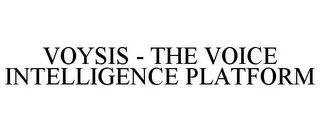 VOYSIS - THE VOICE INTELLIGENCE PLATFORM