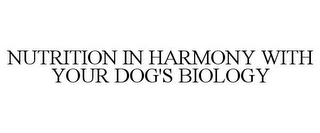 NUTRITION IN HARMONY WITH YOUR DOG'S BIOLOGY