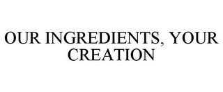 OUR INGREDIENTS, YOUR CREATION