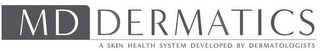 MD DERMATICS A SKIN HEALTH SYSTEM DEVELOPED BY DERMATOLOGISTS