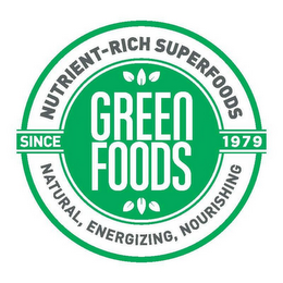 GREEN FOODS NUTRIENT-RICH SUPERFOODS NATURAL, ENERGIZING, NOURISHING SINCE 1979