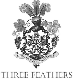 QUI · PLANTAVIT · CURABIT THREE FEATHERS