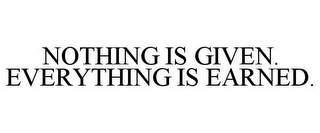 NOTHING IS GIVEN. EVERYTHING IS EARNED.