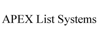 APEX LIST SYSTEMS