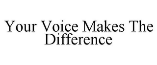 YOUR VOICE MAKES THE DIFFERENCE