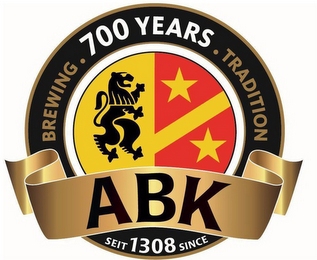 BREWING  700 YEARS TRADITION  ABK SEIT 1308 SINCE