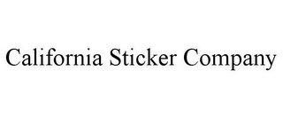 CALIFORNIA STICKER COMPANY