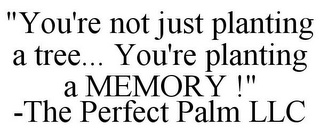 "YOU'RE NOT JUST PLANTING A TREE... YOU'RE PLANTING A MEMORY !" -THE PERFECT PALM LLC