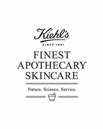 KIEHL'S SINCE 1851 FINEST APOTHECARY SKINCARE NATURE. SCIENCE. SERVICE.