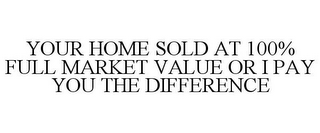 YOUR HOME SOLD AT 100% FULL MARKET VALUE OR I PAY YOU THE DIFFERENCE