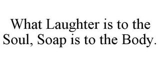 WHAT LAUGHTER IS TO THE SOUL, SOAP IS TO THE BODY.