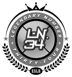 LEGENDARY NUMBER THIRTY-FOUR L-N. 34 ESLB X