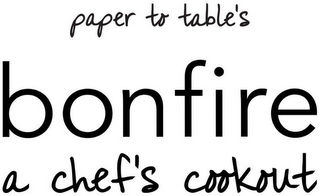 PAPER TO TABLE'S BONFIRE A CHEF'S COOKOUT