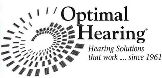 OPTIMAL HEARING HEARING SOLUTIONS THAT WORK . . . SINCE 1961