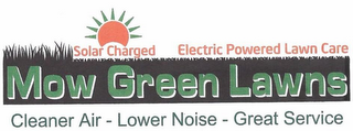 SOLAR CHARGED ELECTRIC POWERED LAWN CARE MOW GREEN LAWNS CLEANER AIR - LOWER NOISE - GREAT SERVICE