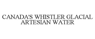 CANADA'S WHISTLER GLACIAL ARTESIAN WATER