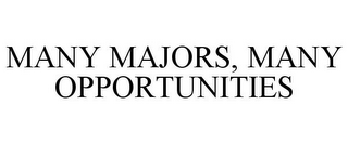 MANY MAJORS, MANY OPPORTUNITIES