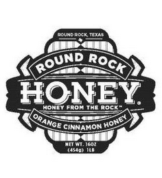 ROUND ROCK HONEY HONEY FROM THE ROCK ORANGE CINNAMON HONEY NET WT. 16 0Z {454G} 1LB