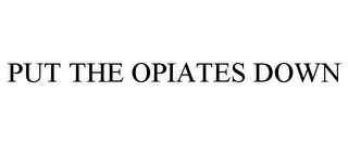 PUT THE OPIATES DOWN