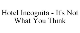 HOTEL INCOGNITA - IT'S NOT WHAT YOU THINK