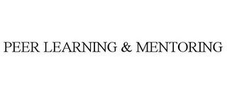 PEER LEARNING & MENTORING