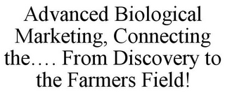 ADVANCED BIOLOGICAL MARKETING, CONNECTING THE.... FROM DISCOVERY TO THE FARMERS FIELD!