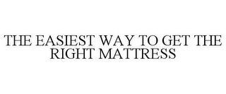 THE EASIEST WAY TO GET THE RIGHT MATTRESS