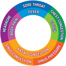 SORE THROAT FEVER CHEST CONGESTION COUGH NASAL CONGESTION SINUS CONGESTION SINUS PRESSURE HEADACHE BODY PAIN