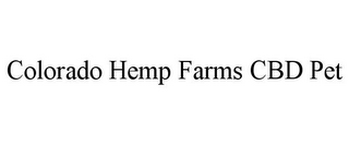 COLORADO HEMP FARMS CBD PET