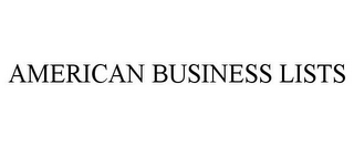 AMERICAN BUSINESS LISTS