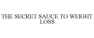 THE SECRET SAUCE TO WEIGHT LOSS