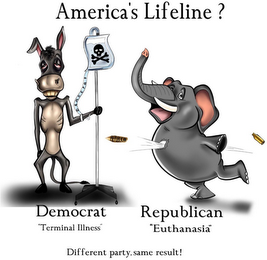 AMERICA'S LIFELINE? DEMOCRAT "TERMINAL ILLNESS" REPUBLICAN "EUTHANASIA" DIFFERENT PARTY, SAME RESULT!