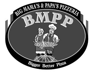 BIG MAMA'S & PAPA'S PIZZERIA, BMPP, "BIGGER BETTER PIZZA"