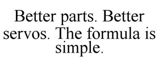 BETTER PARTS. BETTER SERVOS. THE FORMULA IS SIMPLE.