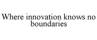 WHERE INNOVATION KNOWS NO BOUNDARIES