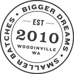 · SMALLER BATCHES · BIGGER DREAMS EST 2010 WOODINVILLE WA