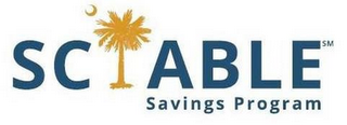 SC ABLE WITH PALMETTO TREE, CRESCENT, AND SAVINGS PROGRAM BELOW THE WORD ABLE.