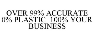 OVER 99% ACCURATE 0% PLASTIC 100% YOUR BUSINESS