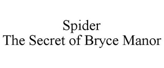 SPIDER THE SECRET OF BRYCE MANOR